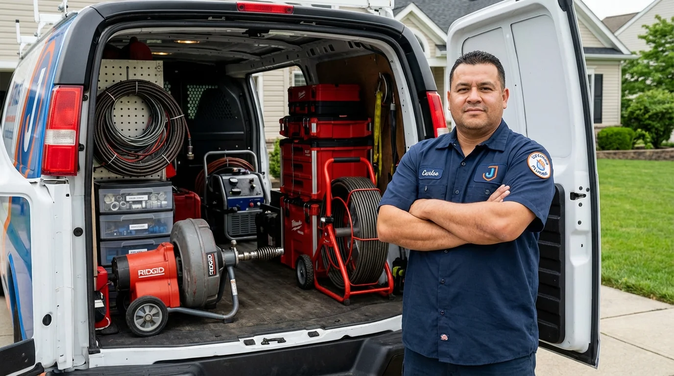 Professional drain cleaning equipment and Johns Plumbing LLC plumber in Darrington